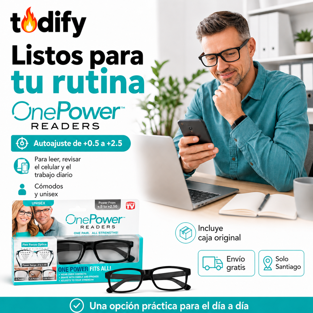 OnePower Readers - Lentes con Autofoco y Filtro Azul