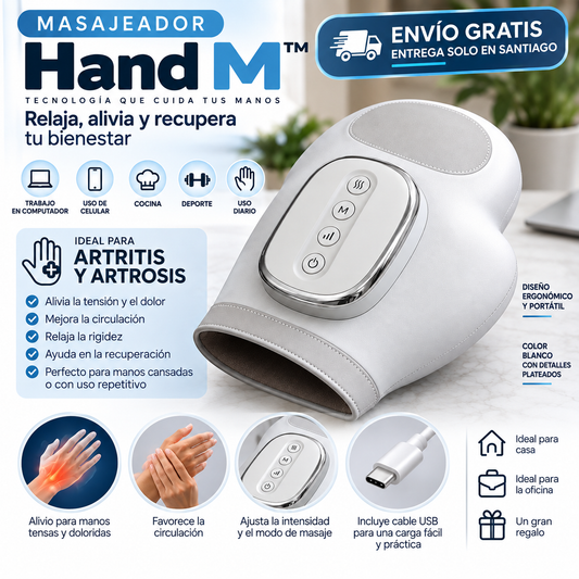 Hand M™ -  Masajeador de Manos, ideal para ARTRITIS o ARTROSIS