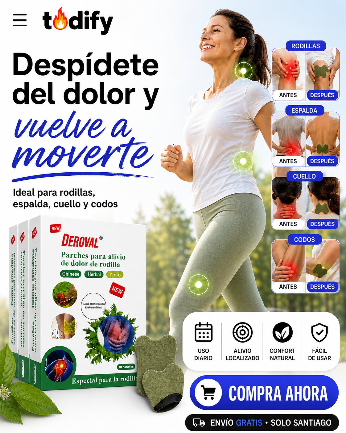 PACK PARCHES DOLOR RODILLAS 30 UNI