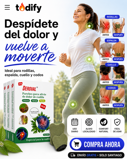 PACK PARCHES DOLOR RODILLAS 30 UNI