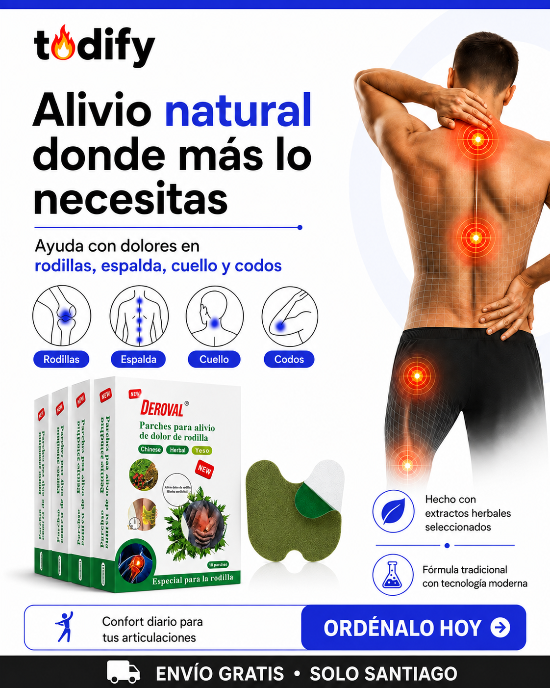 PACK PARCHES DOLOR RODILLAS 30 UNI