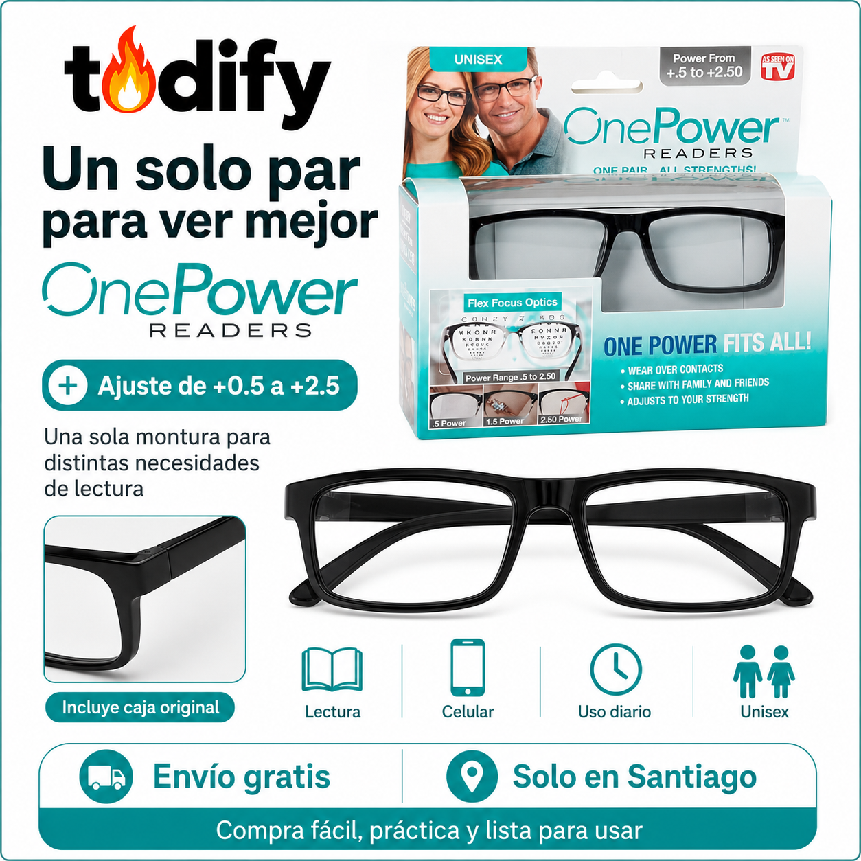OnePower Readers - Lentes con Autofoco y Filtro Azul